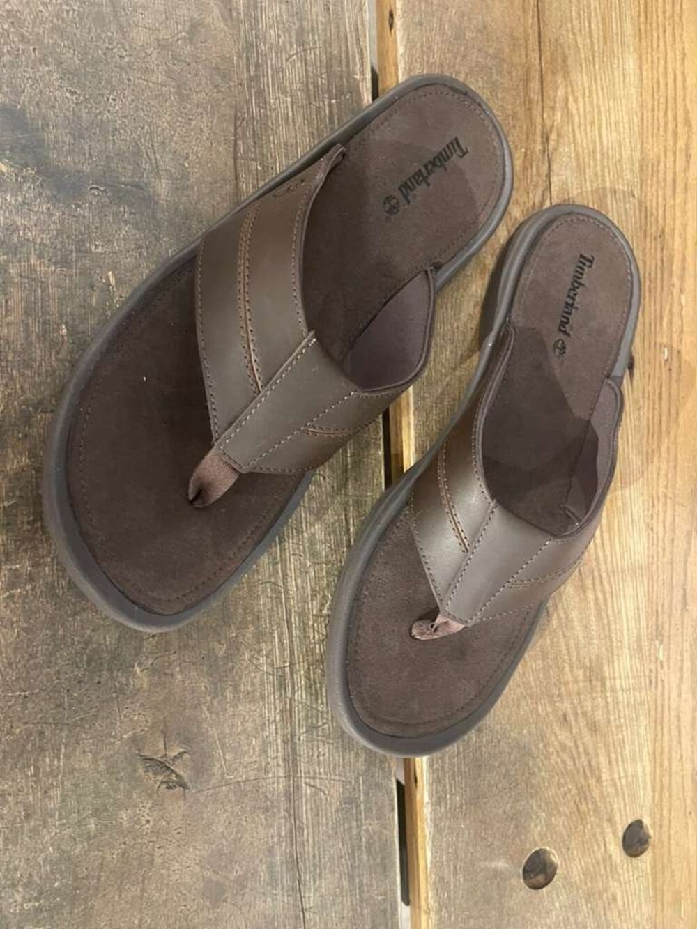 TIMBERLAND MEN'S ORIGINALS SLIDE SANDAL DARK BROWN LEATHER A2R4E-EWI ALL SIZES